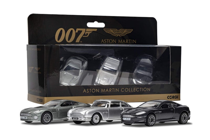 Corgi Diecast Model Cars - TY99284 James Bond Aston Martin Collection - Fit The Box Pre-Built Model Vehicles Toy, Classic Metal Die Cast Collectible, Auto Toys Models for Adults - Silver - Image 1